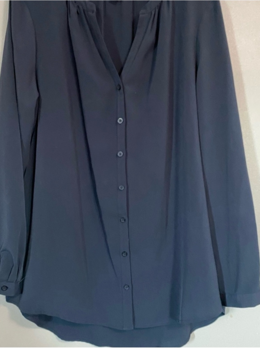 Jaclyn Smith Gray Button-Down Blouse